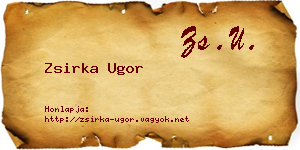 Zsirka Ugor névjegykártya